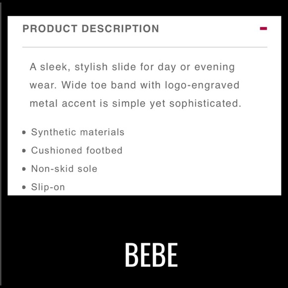 BEBE Gold Metallic Logo Slide - Picture 6 of 8